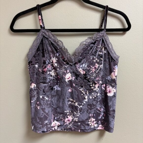 Self Esteem Womens Babydoll Velvet Burnout Whimsigoth Tank Top Size M Lace Trim - Picture 1 of 8